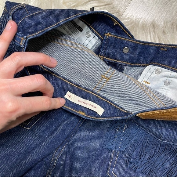 Levi's Wedgie Straight Leg Fringe Pocket Jeans - Picture 8 of 11